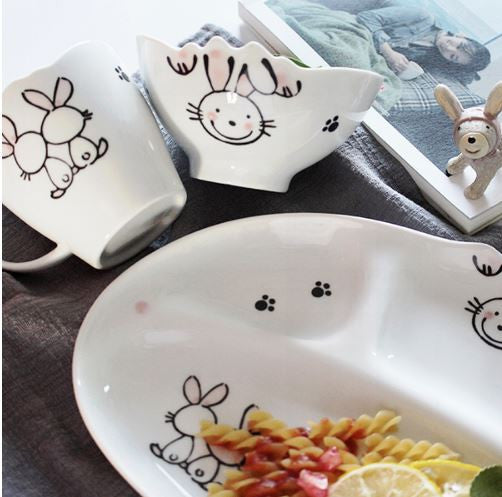 Elephant / Bunny / Lion kitchen set (plate, bowl and cup set)