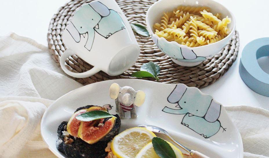 Elephant / Bunny / Lion kitchen set (plate, bowl and cup set