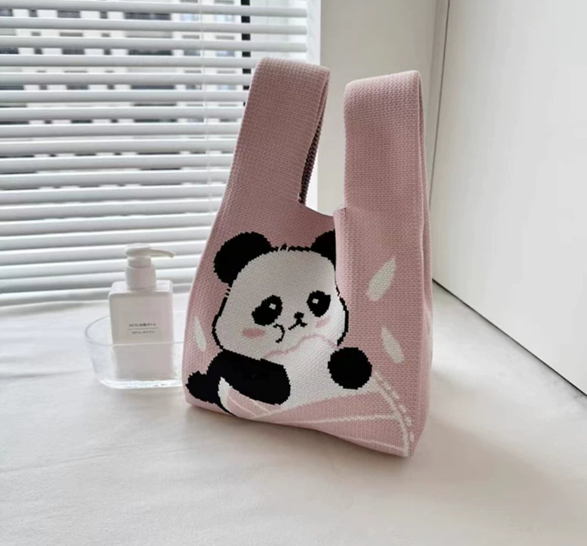 Panda Knitted Bag Tote Vest Bag