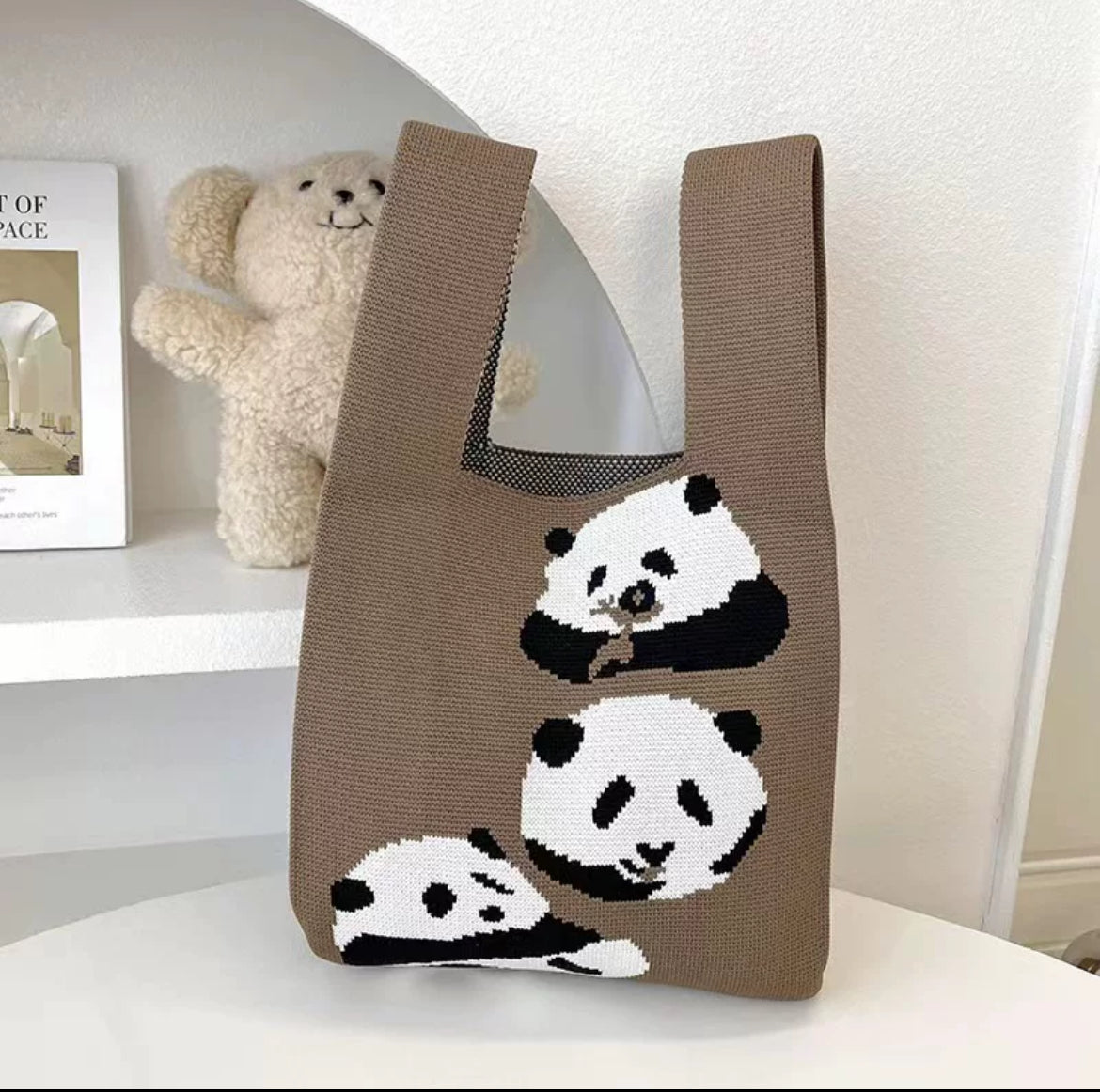 Panda Knitted Bag Tote Vest Bag
