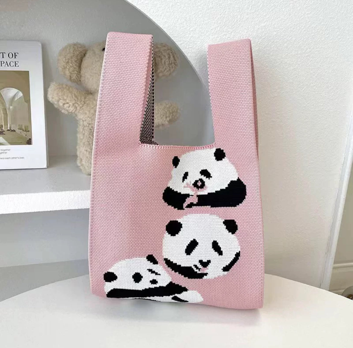 Panda Knitted Bag Tote Vest Bag