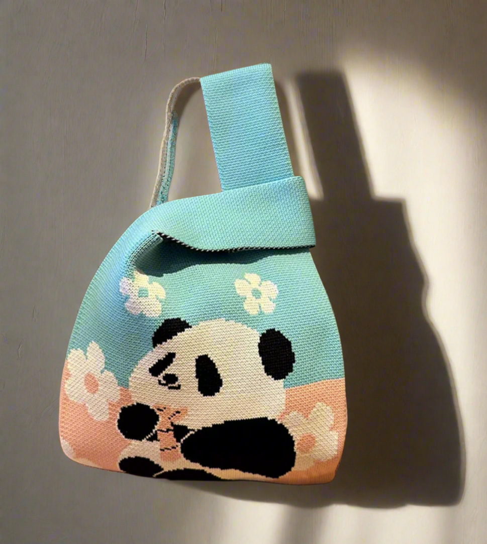 Panda Knitted Bag Tote Vest Bag