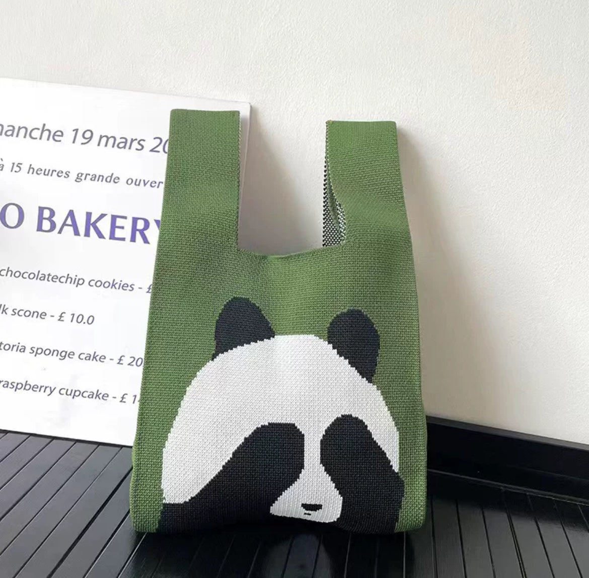 Panda Knitted Bag Tote Vest Bag
